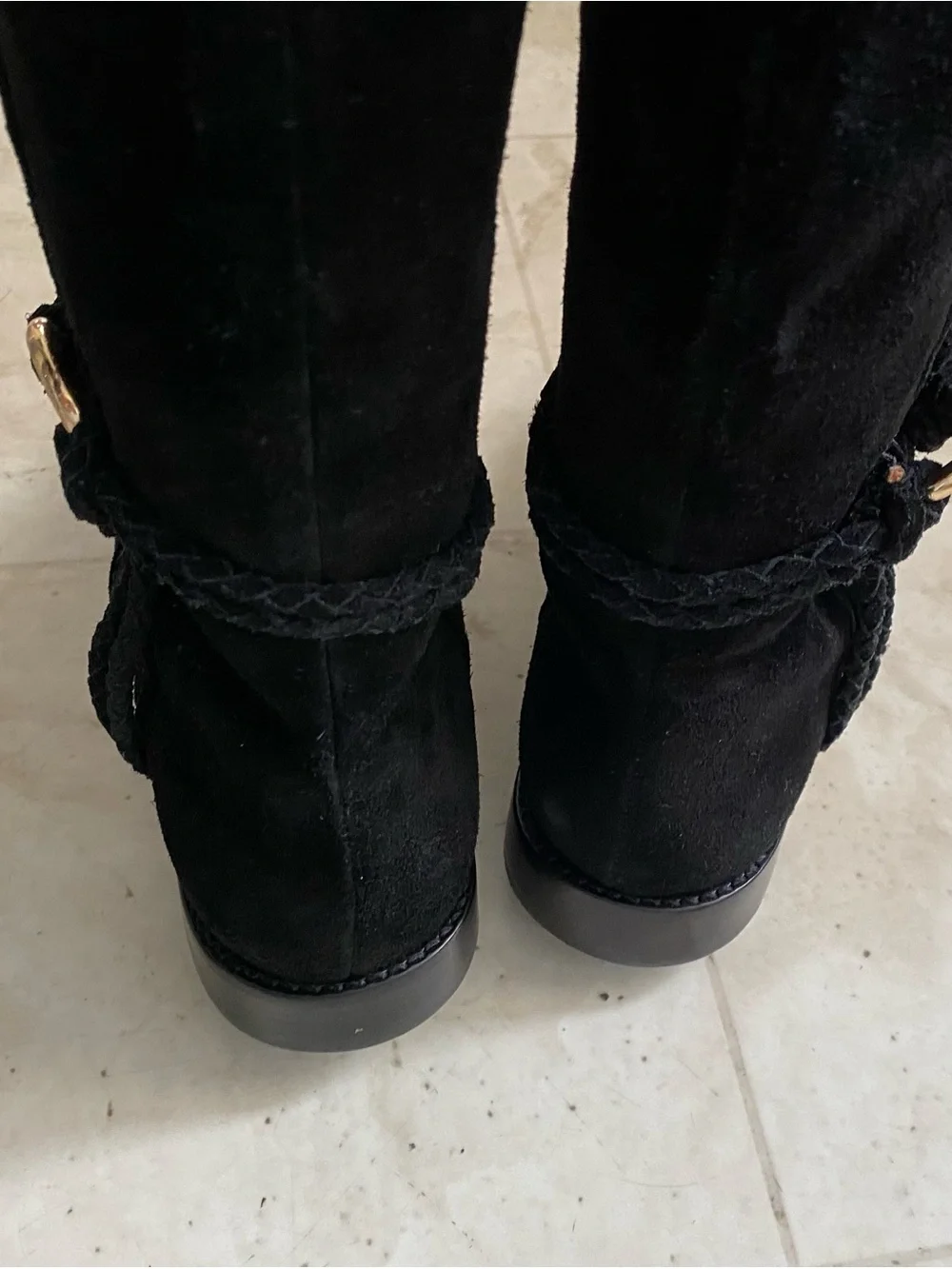 $950 NWOT Ulla Johnson Alps Black Over-the-Knee Suede Riding Tall Boots Size 9.5
